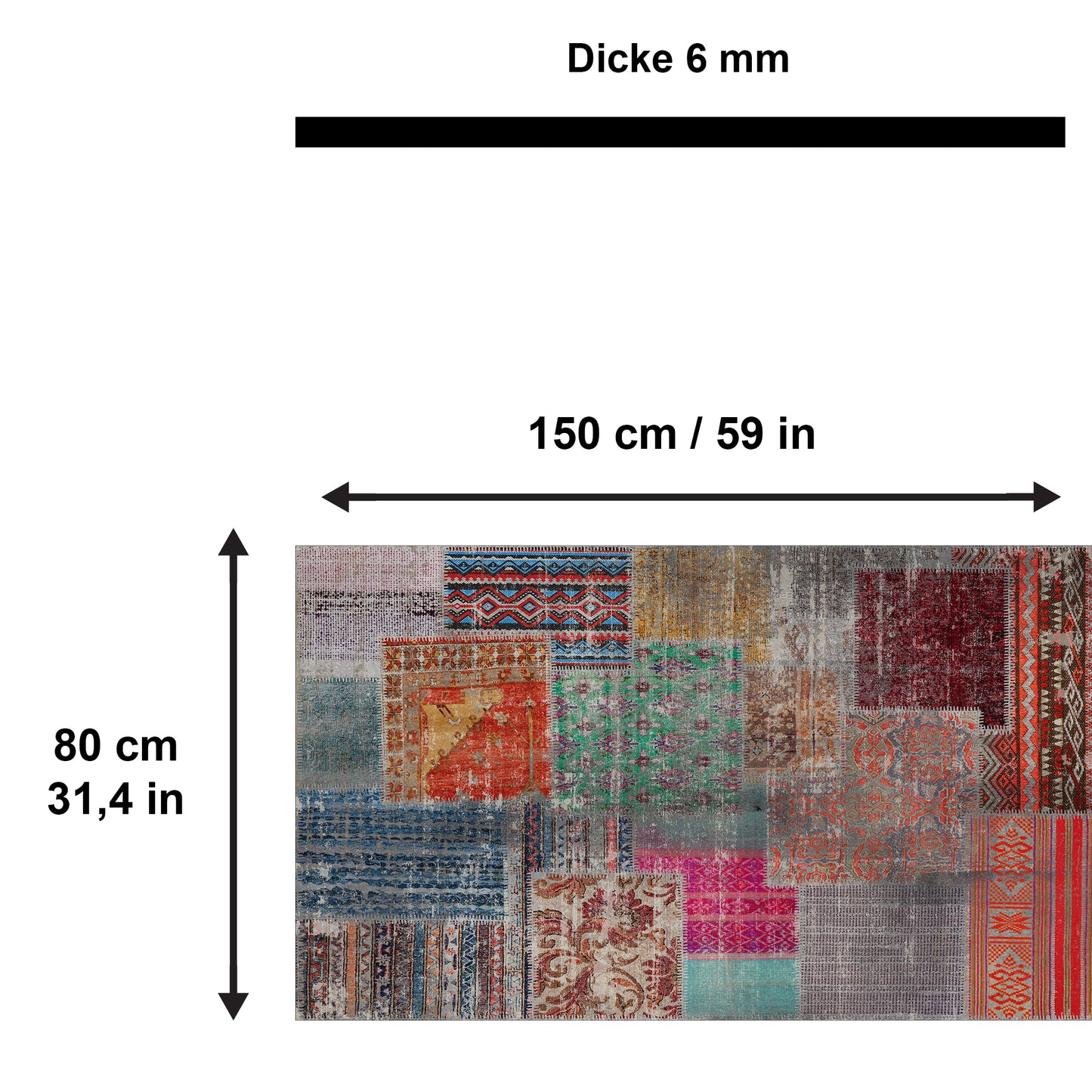 Denise Bedruckter Teppich Chenille-Druck Maschinell Hergestellt