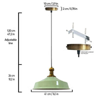 Tavolo da pranzo con lampada vintage,