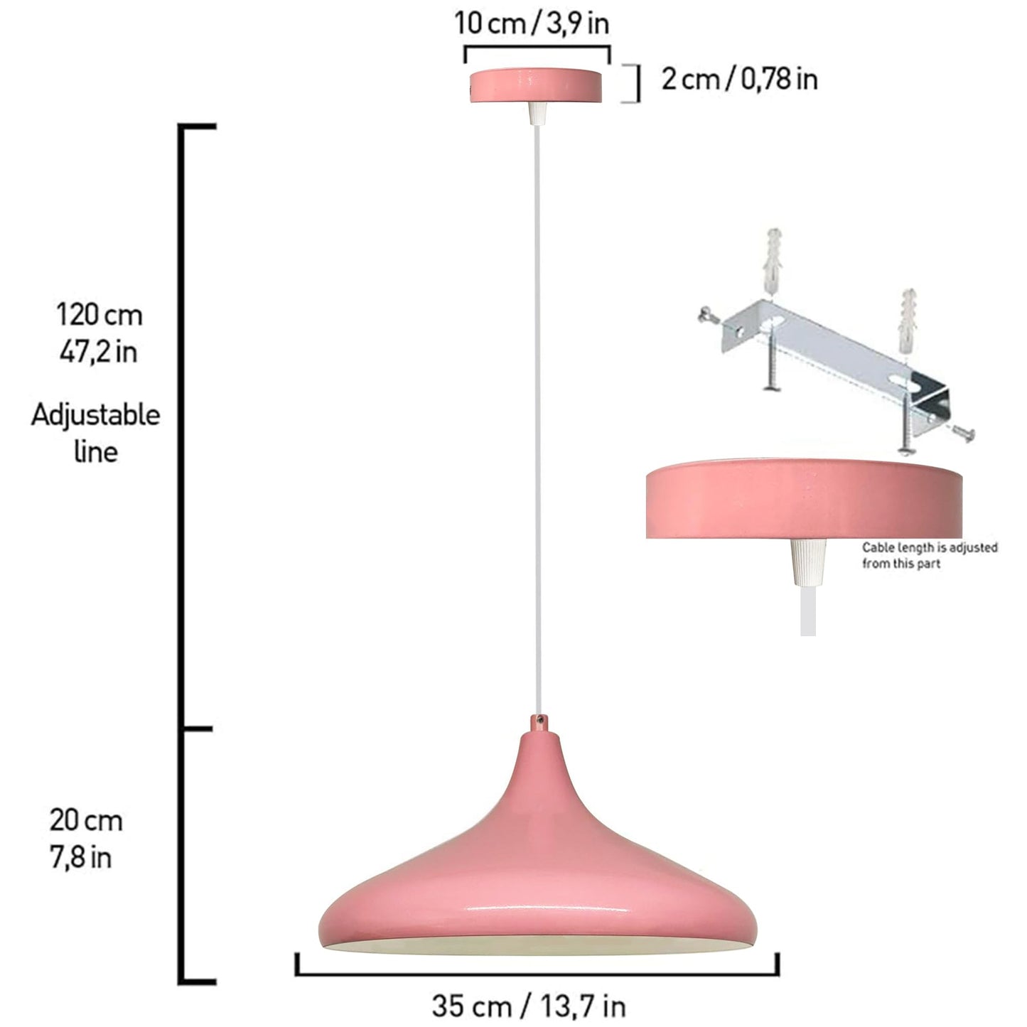 Tavolo da pranzo con lampada a sospensione dipinta a mano scandinavo