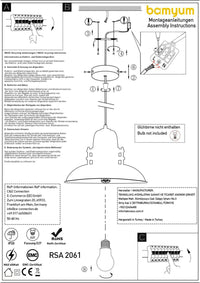 Suspension métal douille E27