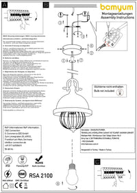 Table de salle à manger lampe suspendue peinte à la main scandinave