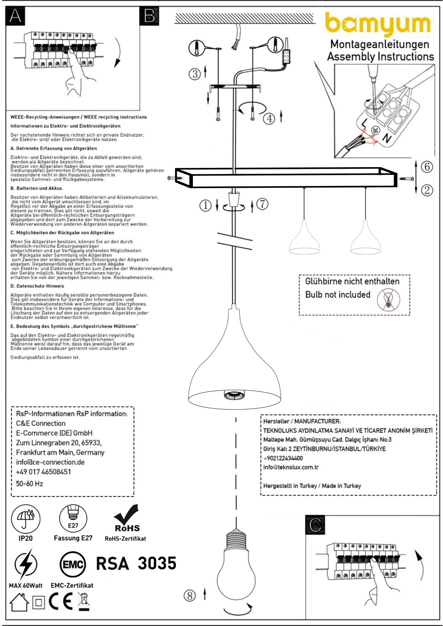 Lampada a sospensione in metallo 3,