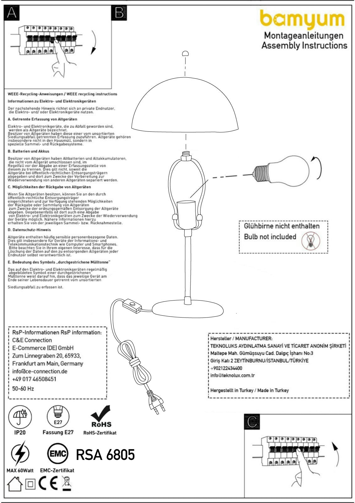 Lampada da tavolo a fungo Bamyum