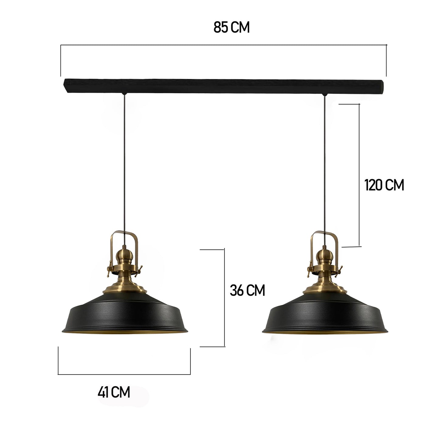 Pack de 2 suspensions E27 en métal 