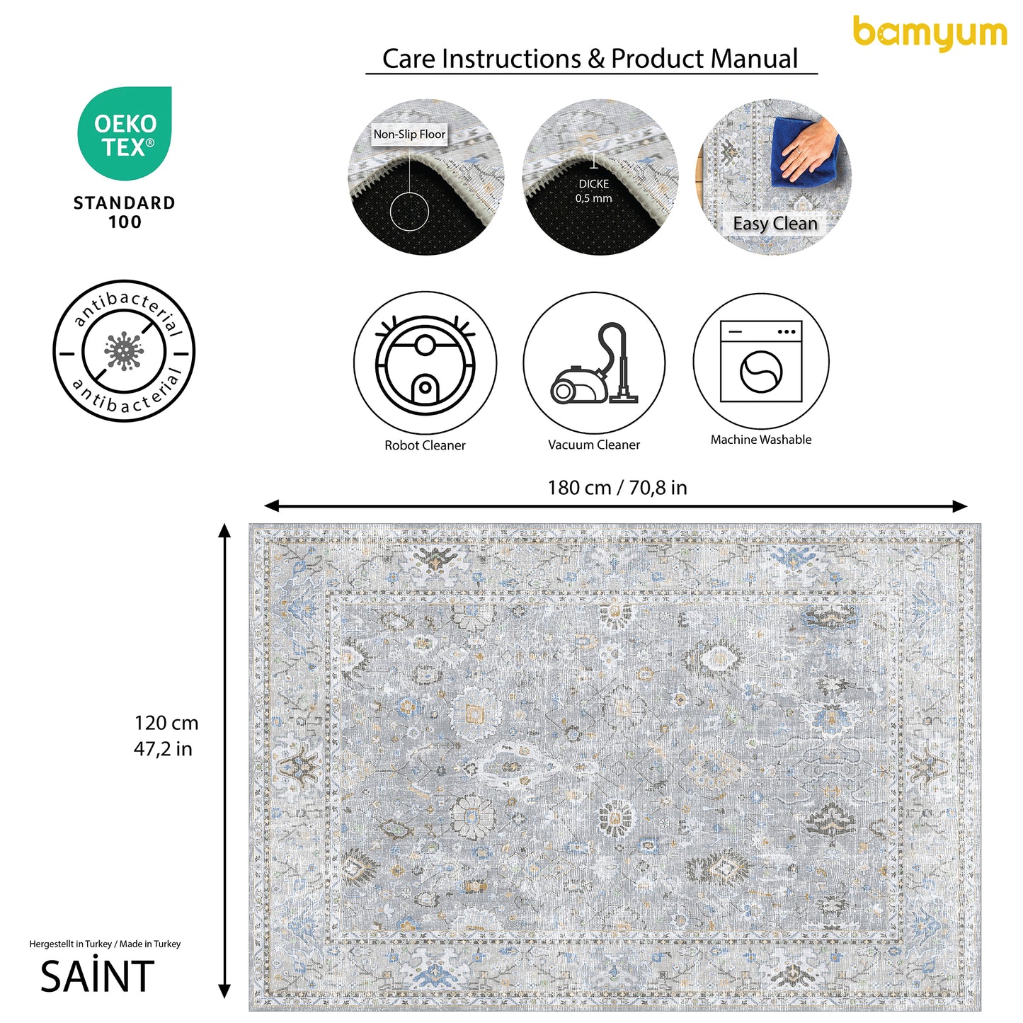 Saint Bedruckter Teppich Chenille-Druck Maschinell Hergestellt