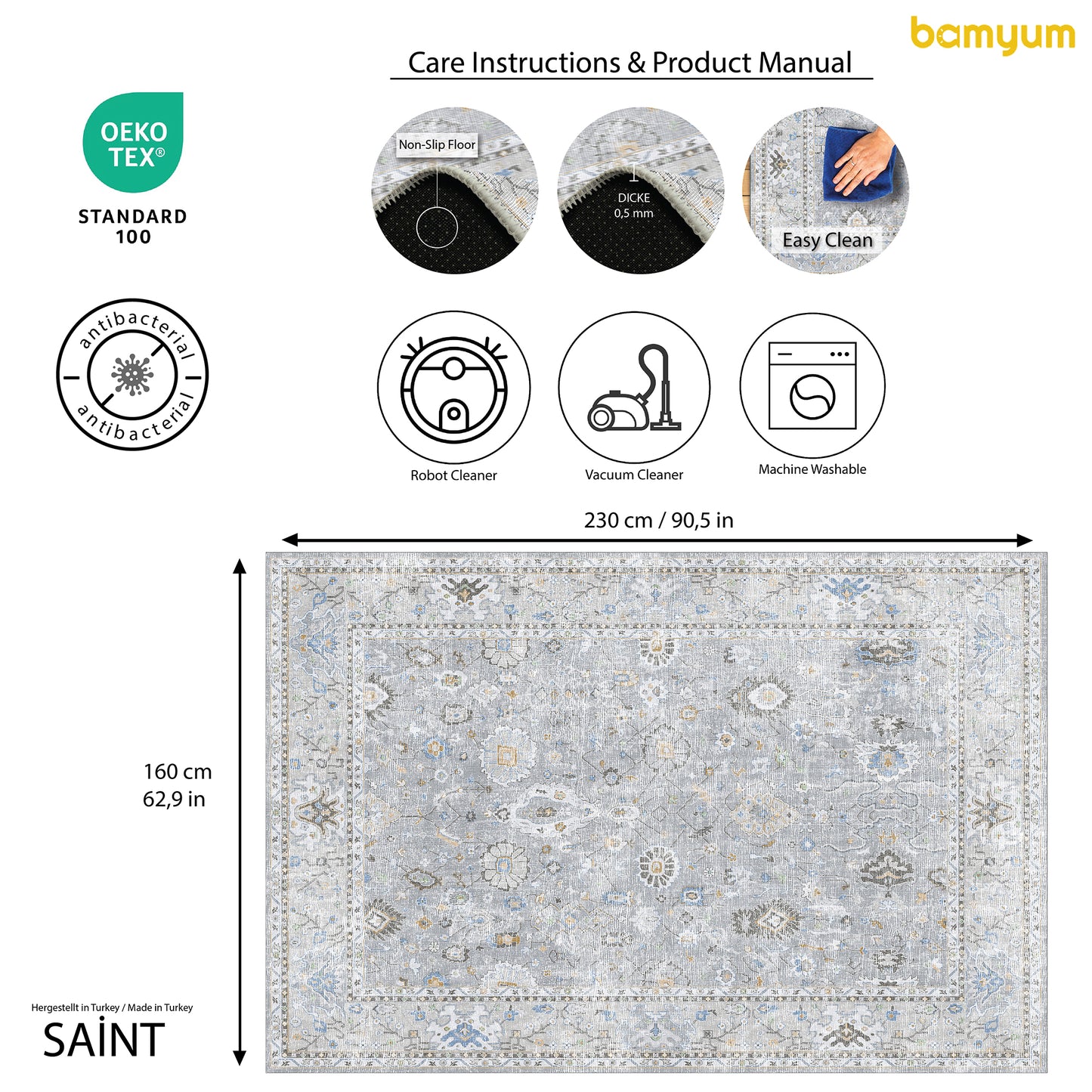 Saint Bedruckter Teppich Chenille-Druck Maschinell Hergestellt