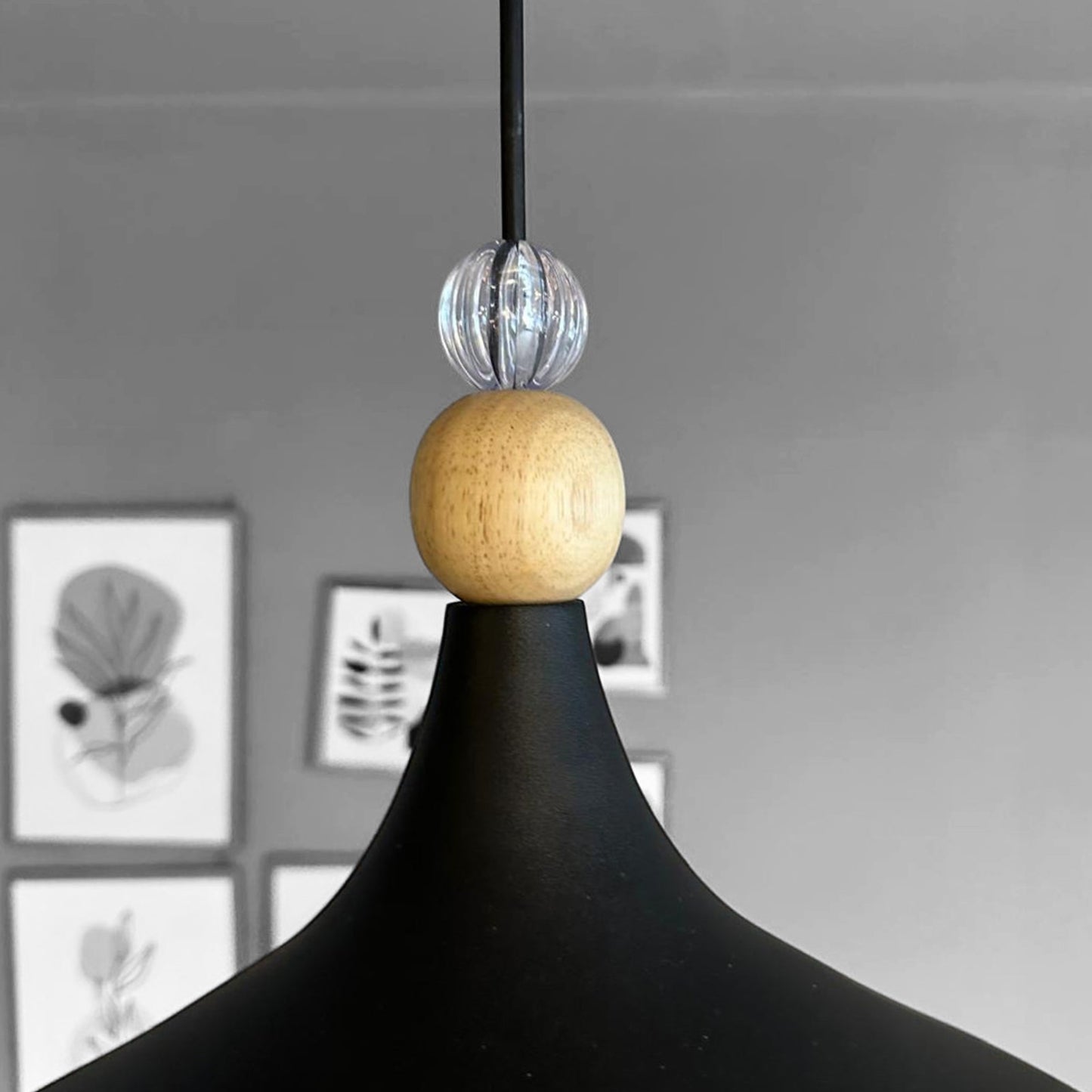 Pendelleuchte Champion Holz Metall, Modern Hängelampe