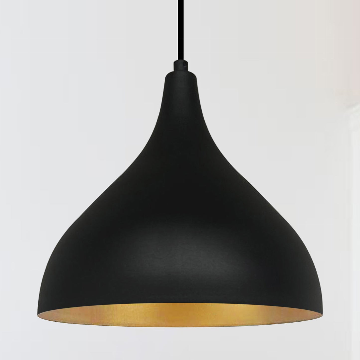 Pendelleuchte Adash Pendelleuchte Schwarz, 1 Flammige Metall Hängelampe Ø26 cm