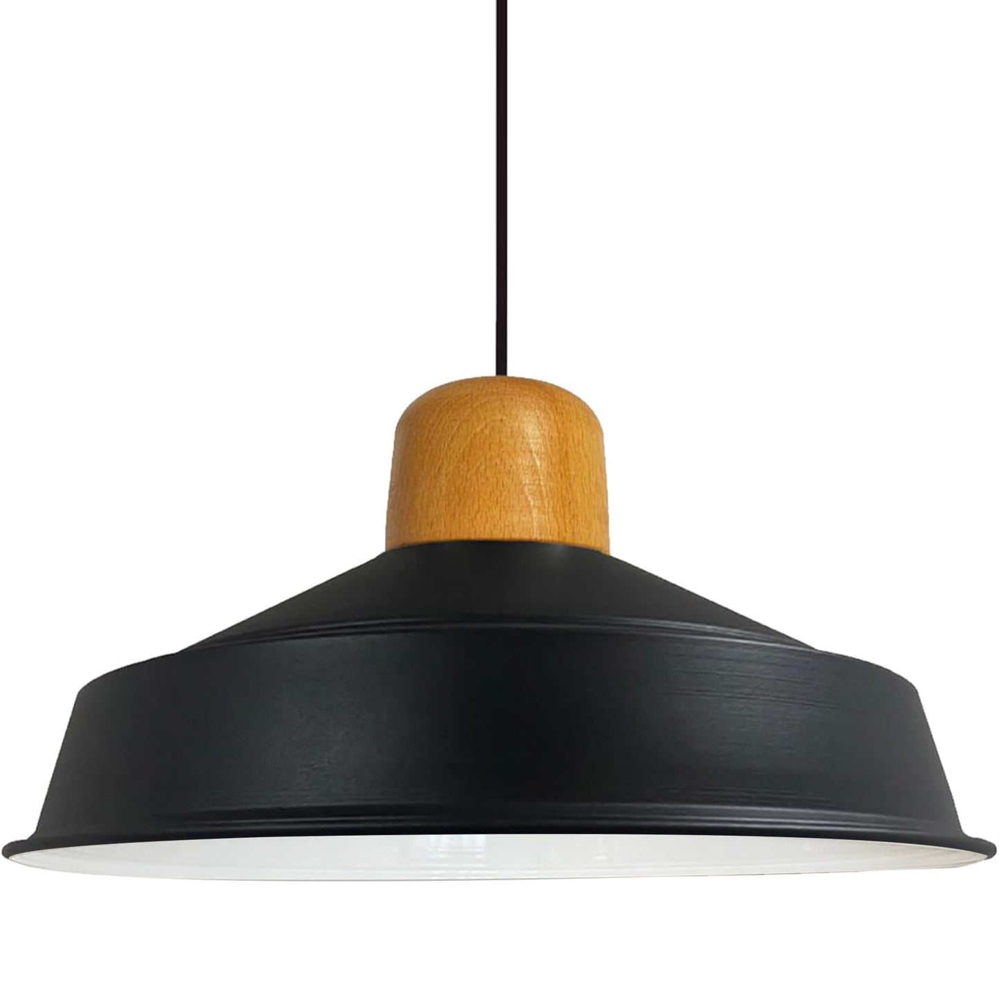 Pendelleuchte Hängelampe Industrial Schwarz Weiß Metall, Ø40cm, E27, Vintage Lampe