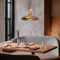 Pendelleuchte Champion aus Holz und Metall, 35 cm Hängelampe