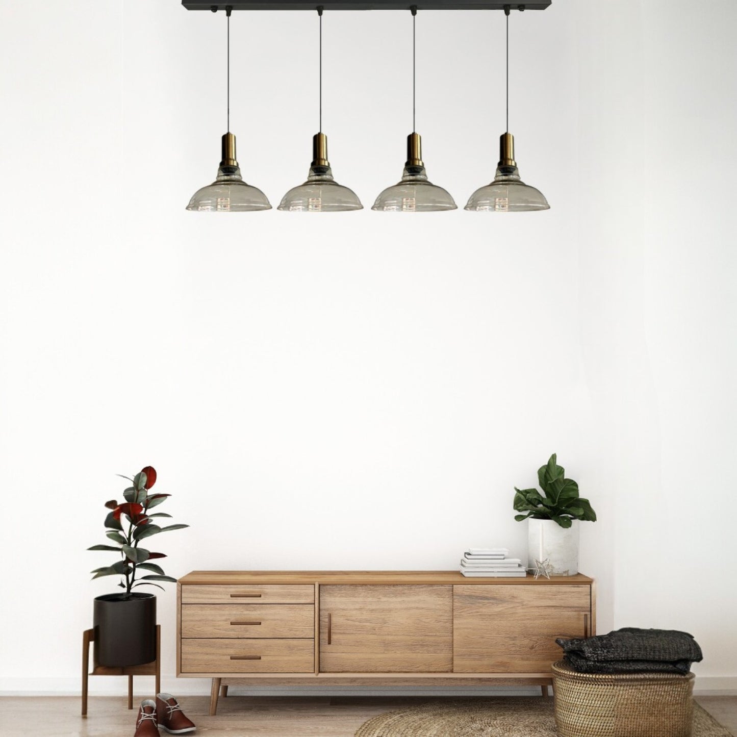 Pendelleuchte Vishi Einzelner Glas-Kronleuchter Trio Retro Pendelleuchte