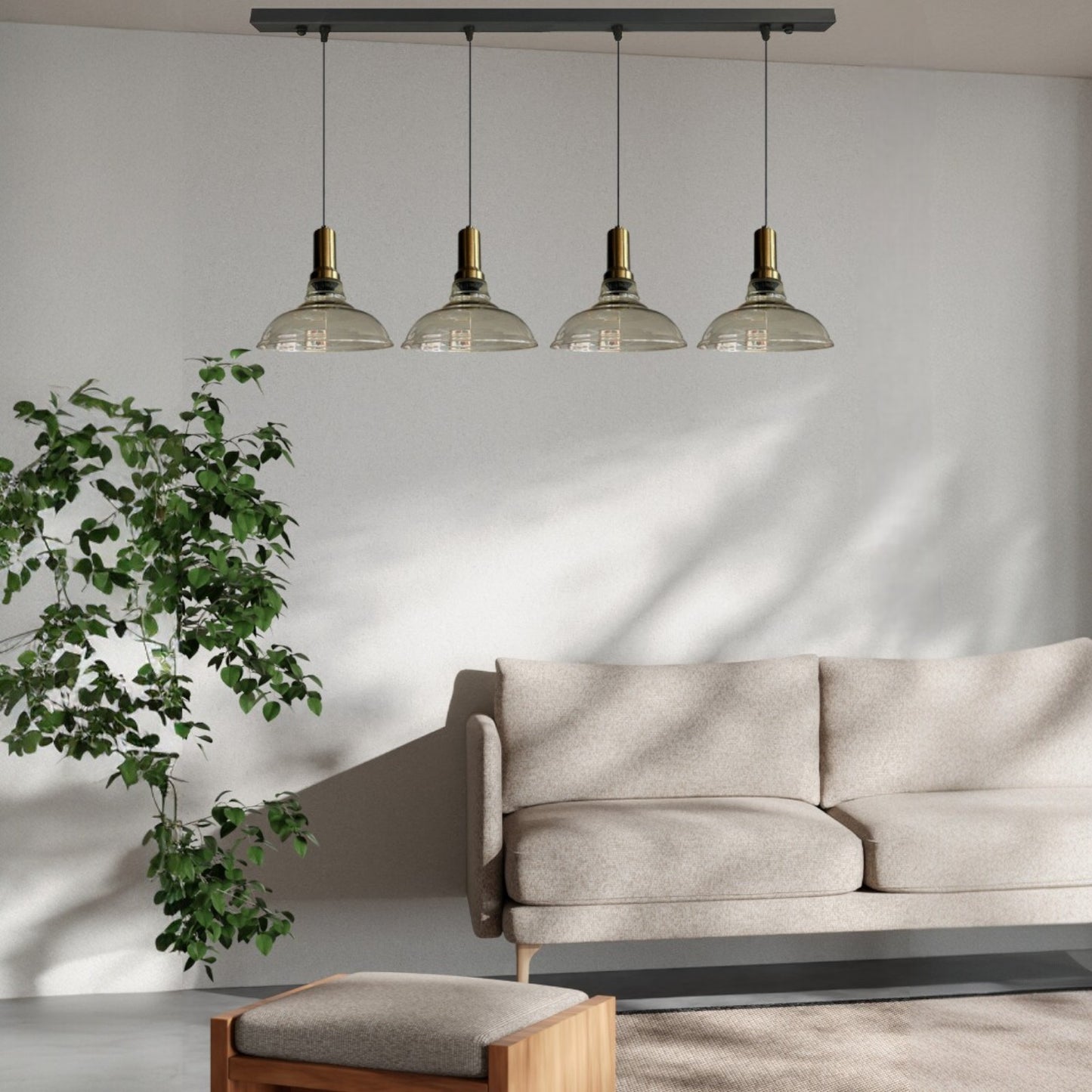 Pendelleuchte Vishi Einzelner Glas-Kronleuchter Trio Retro Pendelleuchte