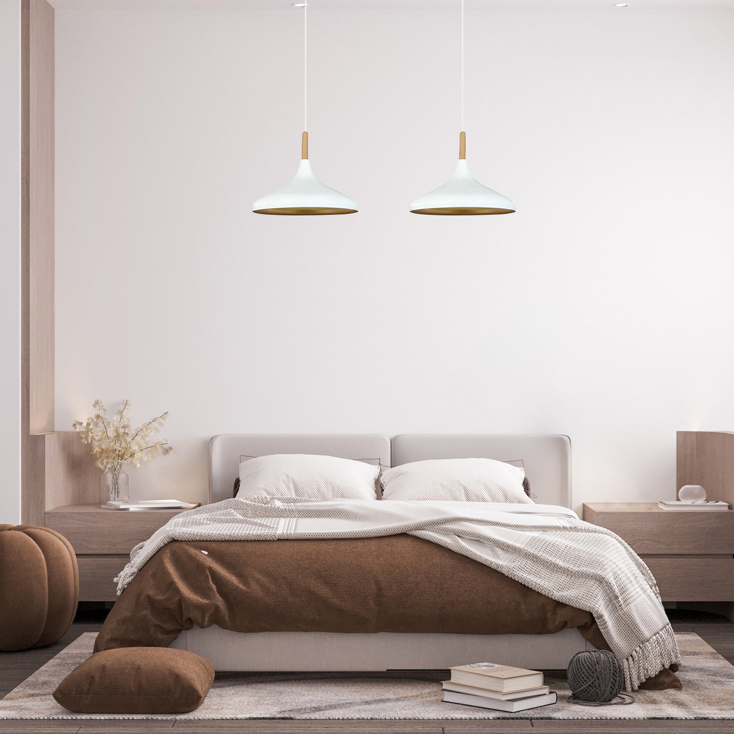 Pendelleuchte Champion Doppelter Kronleuchter Holz Metall Modern Pendelleuchte