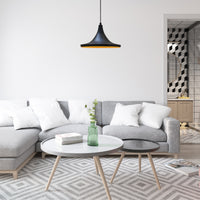 Pendelleuchte Adash Pendelleuchte Schwarz, 1 Flammige Metall Hängelampe Ø26 cm