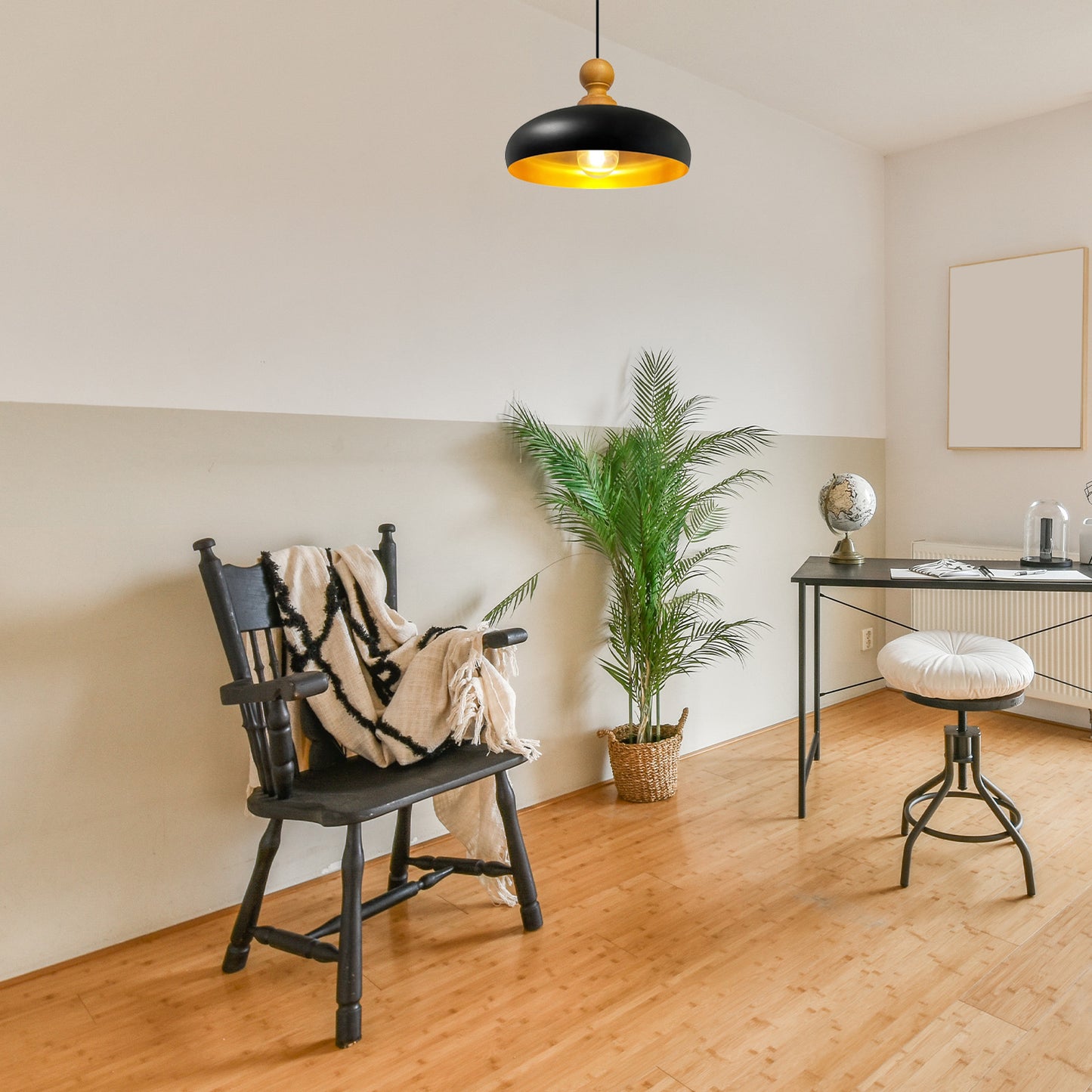 Pendelleuchte Androa Deckenlampe Ø40 cm Lampe 1-flammig Deckenleuchte Holz