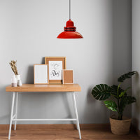 Pendelleuchte Bamyum Hängelampe Rot Metall Ø34 cm E27 Retro Lampe