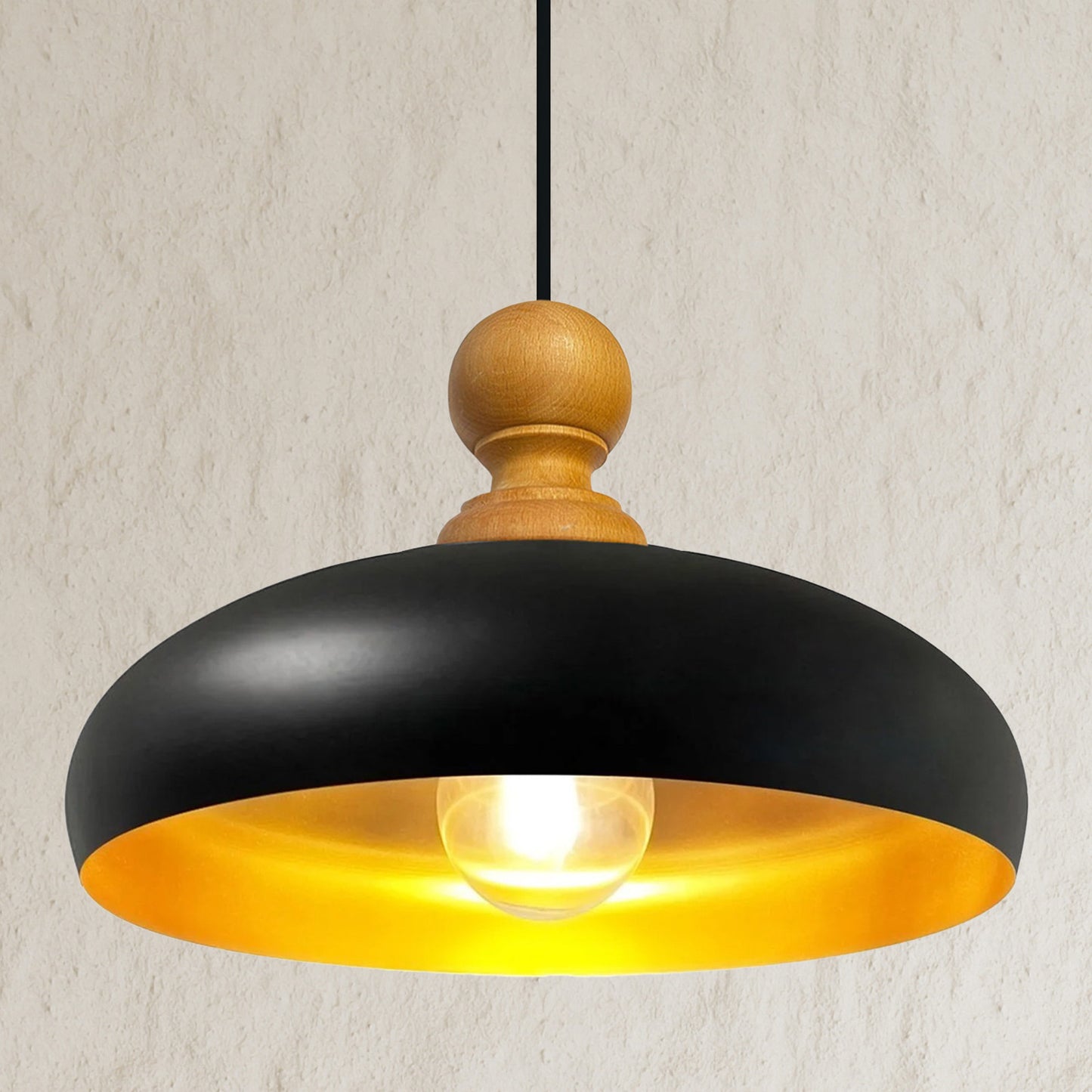 Pendelleuchte Androa Deckenlampe Ø40 cm Lampe 1-flammig Deckenleuchte Holz