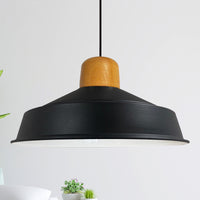 Pendelleuchte Hängelampe Industrial Schwarz Weiß Metall, Ø40cm, E27, Vintage Lampe