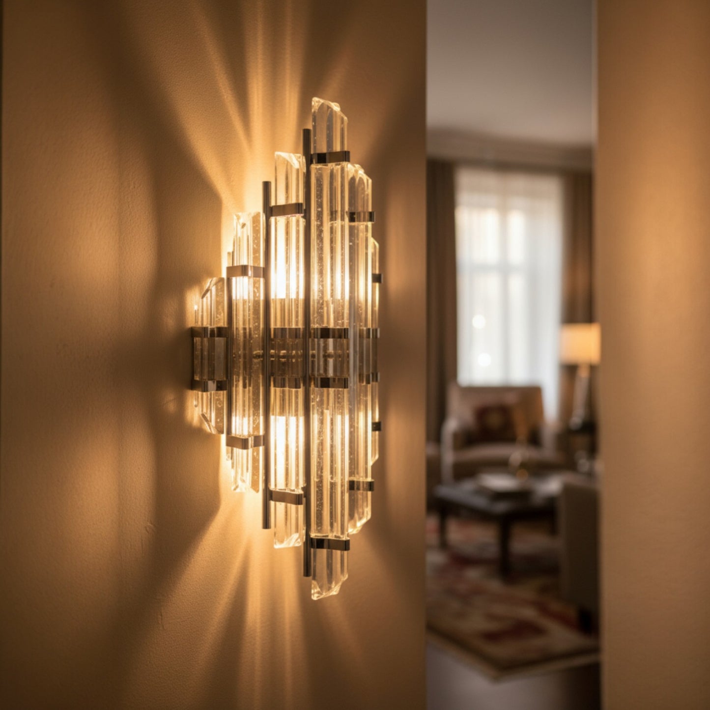 Metal & Glas Wandleuchte Innen