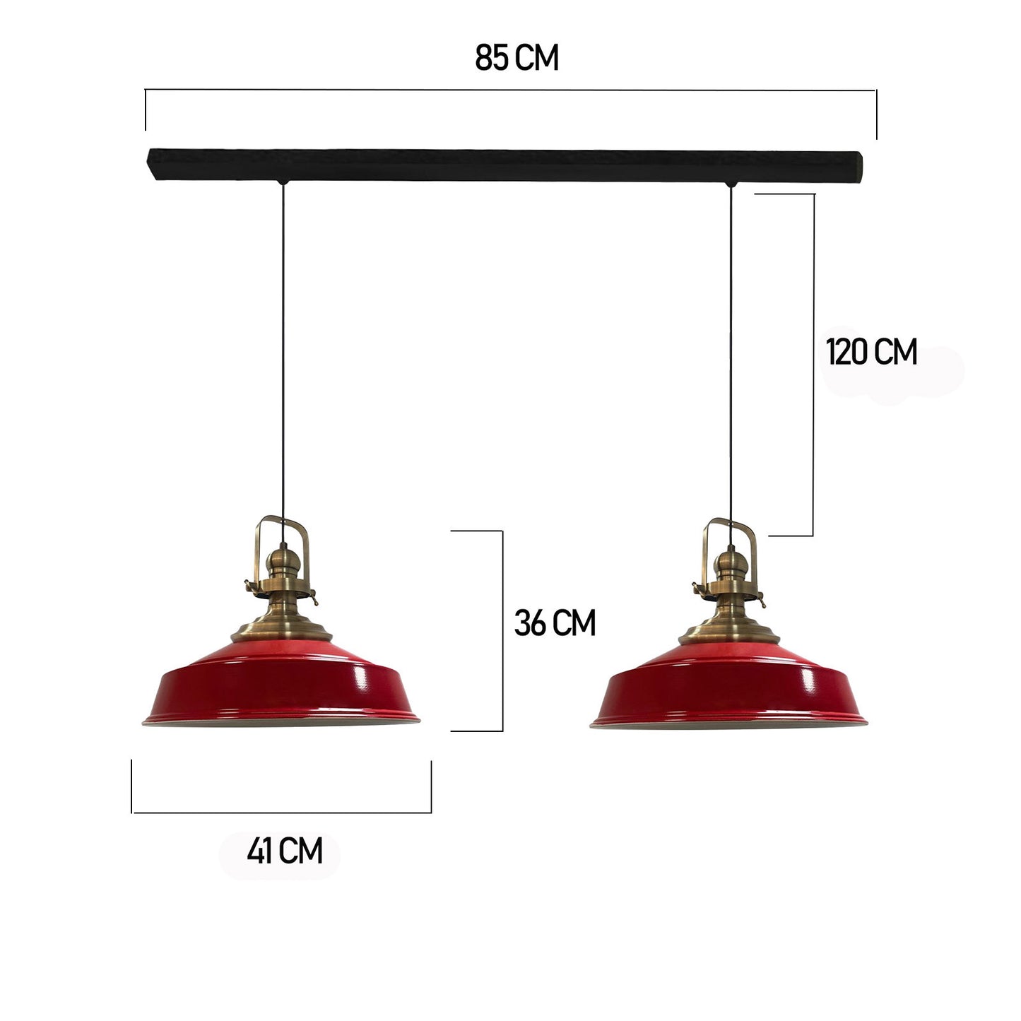 Pack de 2 suspensions E27 en métal 