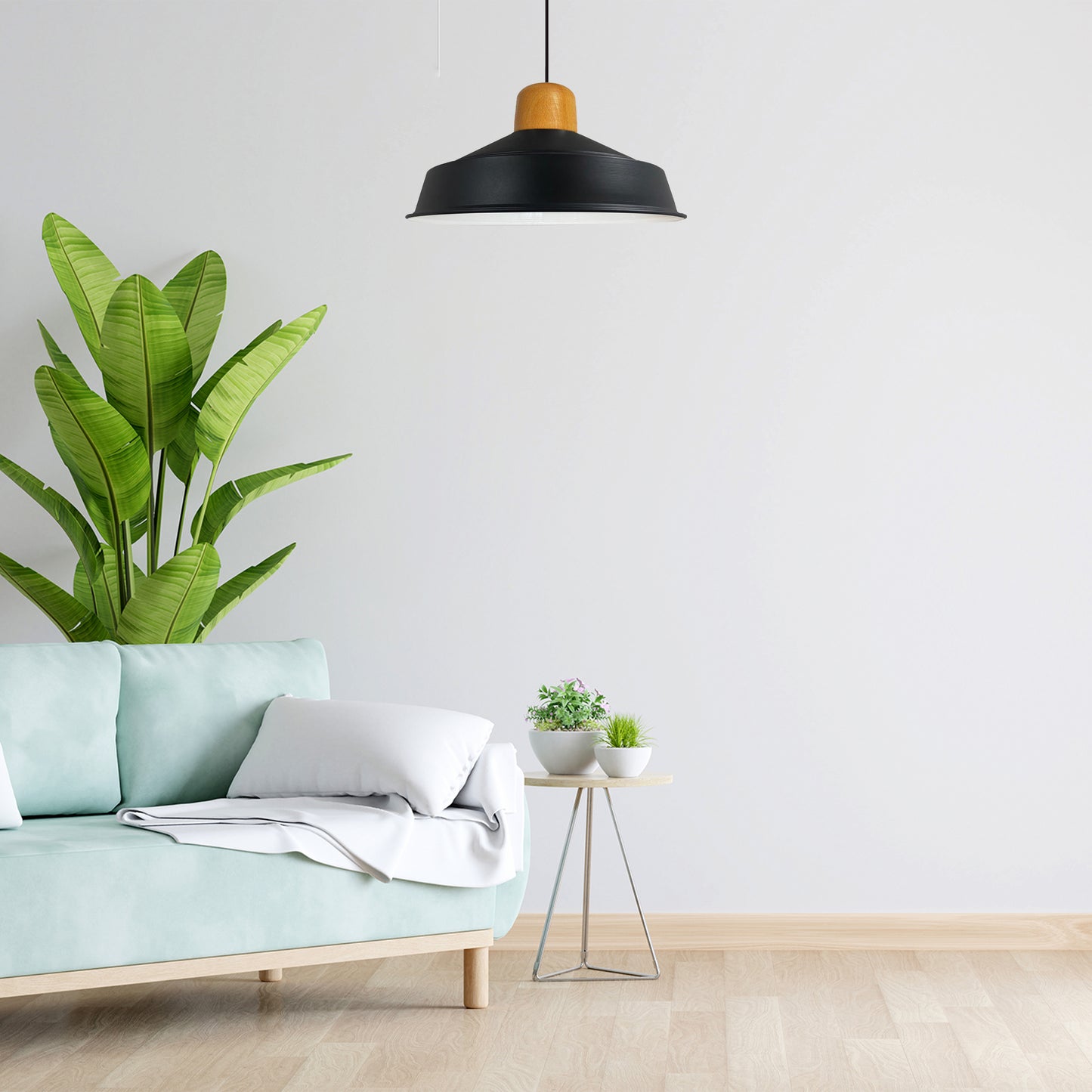 Pendelleuchte Hängelampe Industrial Schwarz Weiß Metall, Ø40cm, E27, Vintage Lampe