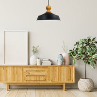 Pendelleuchte Hängelampe Industrial Schwarz Weiß Metall, Ø40cm, E27, Vintage Lampe