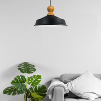 Pendelleuchte Hängelampe Industrial Schwarz Weiß Metall, Ø40cm, E27, Vintage Lampe