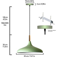 Lampada a sospensione I Champion I legno &Oslash; 35 cm metallo E27 lampada a sospensione