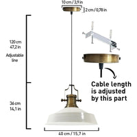 Bamyum Asletl Weiß Vintage Pendelleuchte Metall