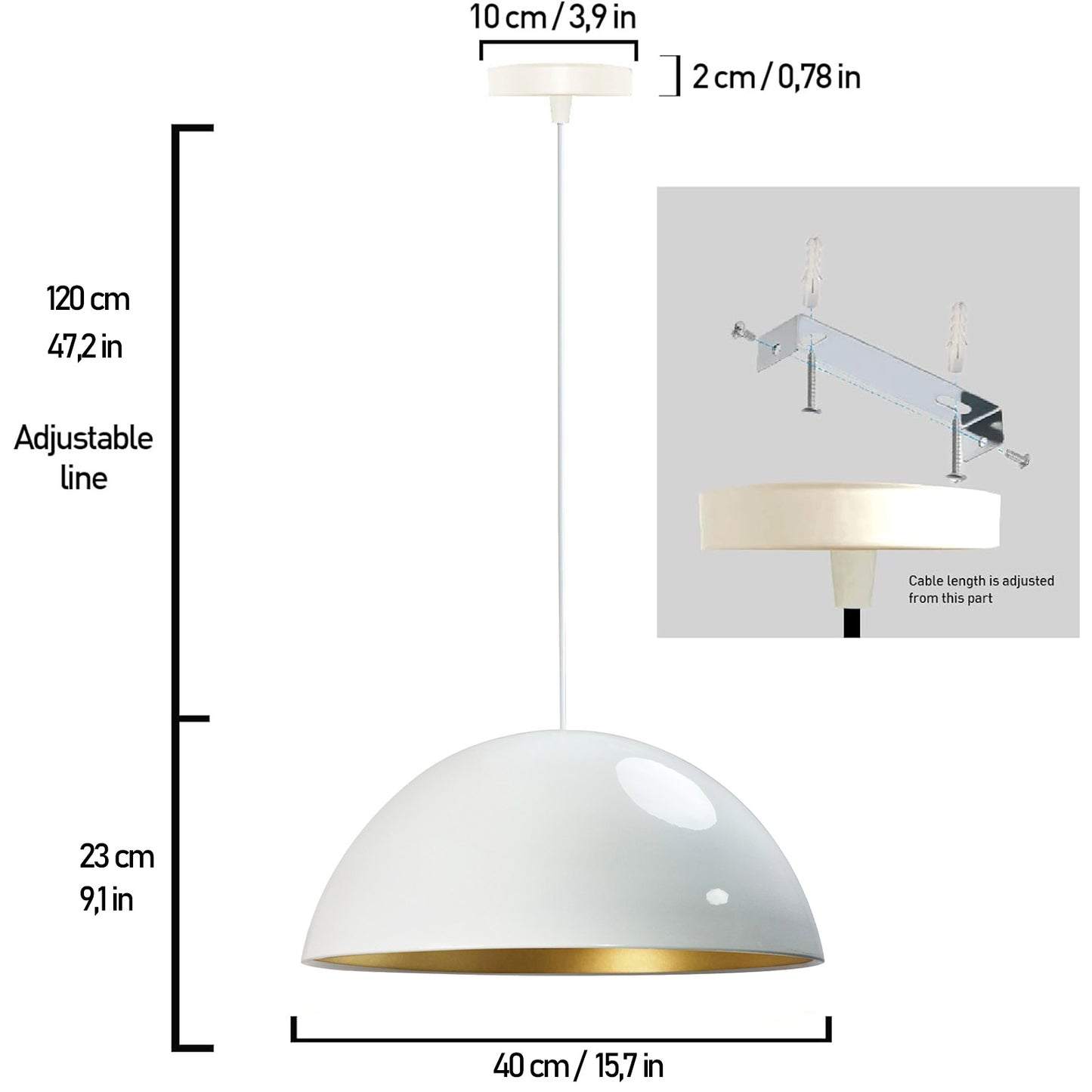 Pendelleuchte Bamyum Pendelleuchte Groß I Lipeo I Ø50 cm Hängelampe Modern Lampe