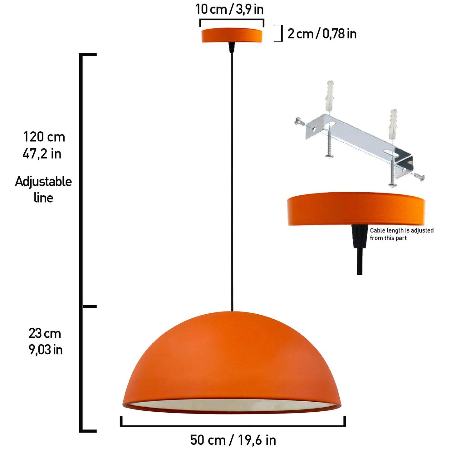 Suspension métal E27 grande