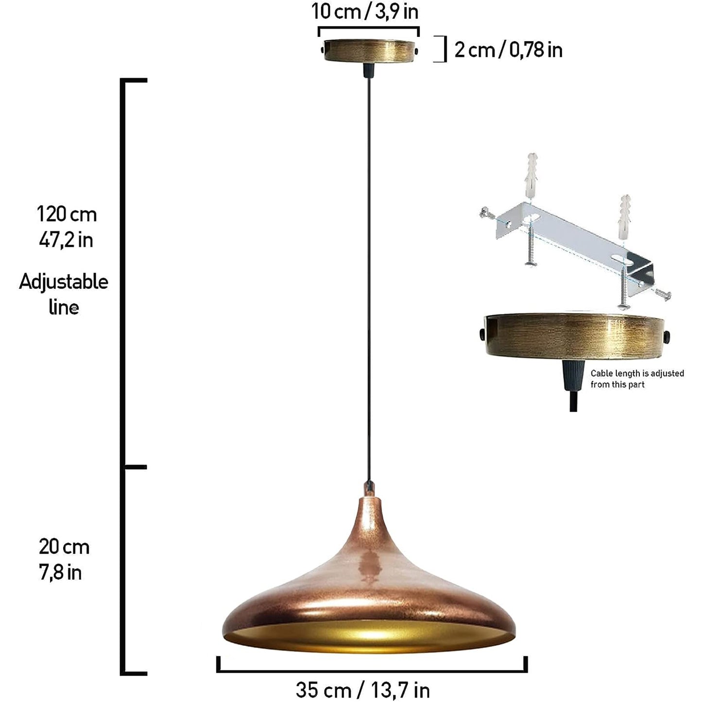 Tavolo da pranzo con lampada a sospensione dipinta a mano scandinavo