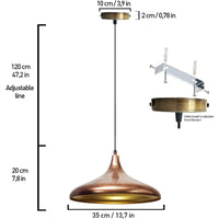 Tavolo da pranzo con lampada a sospensione dipinta a mano scandinavo