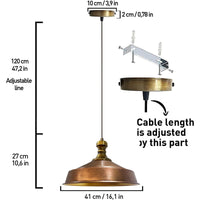 Tavolo da pranzo con lampada vintage,