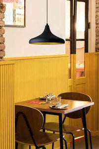 Bamyum Lampada Pendente Nero/Oro Diametro 26 cm Metallo E27 Moderna Lampada a Pendente